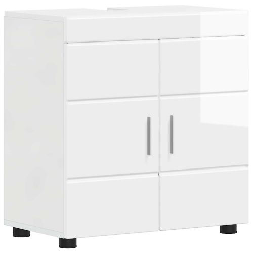 Комплект шкафове за баня TULUM Лъскаво бяло 60 x 34 x 63 см