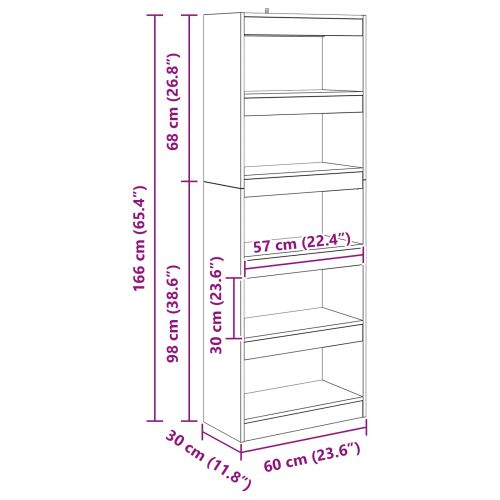 Шкаф за книги 5 нива 60 x 30 x 166 см Инженерна дървесина
