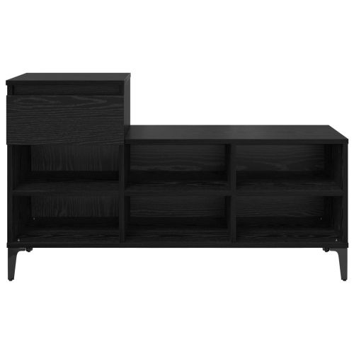 Шкаф за обувки 102 x 36 x 60 см Инженерна дървесина Черен дъб