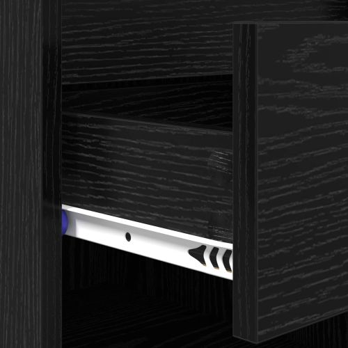 Шкаф за обувки 102 x 36 x 60 см Инженерна дървесина Черен дъб