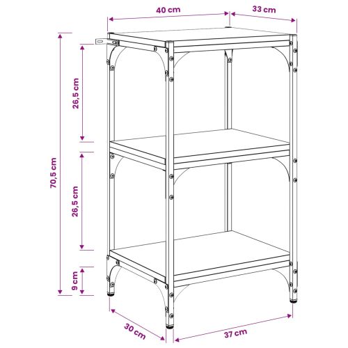 Шкаф за книги Старо дърво 40 x 33 x 70,5 см