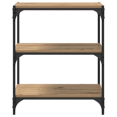Шкаф за книги 3 нива 60 x 33 x 70,5 см дъб артизан