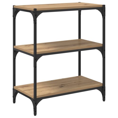Шкаф за книги 3 нива 60 x 33 x 70,5 см дъб артизан