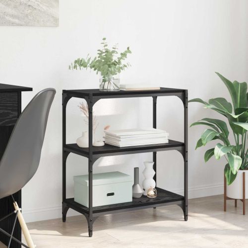 Шкаф за книги Черен дъб 60 x 33 x 70,5 см