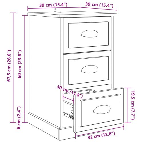 Нощен шкаф Старо дърво 39 x 39 x 67,5 см Инженерна дървесина