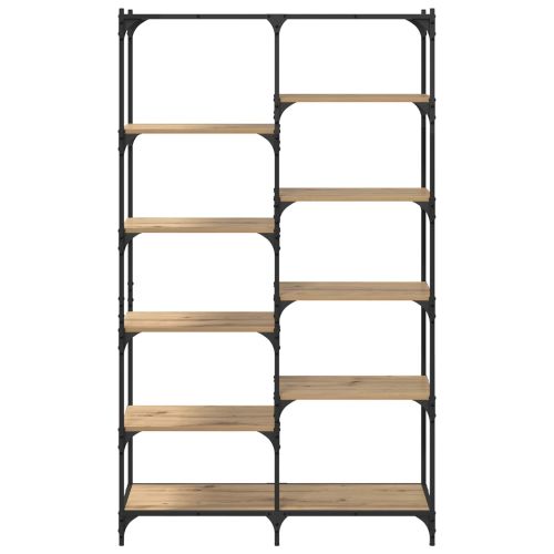 Рафт за книги дъб артизан 100 x 32 x 170 см Инженерно дърво