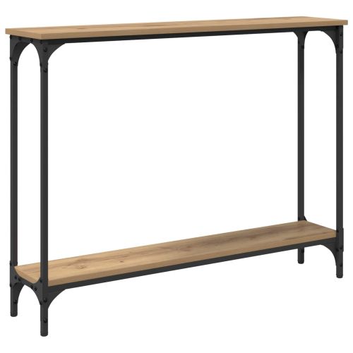 Конзолна маса с рафт Дъб 100 x 22,5 x 75 см Инженерно дърво