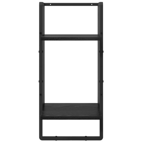 Комплект стенни рафтове с рафт 4 pcs Черния дъб 65 x 25 x 30 cm