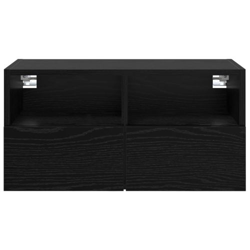 TV стенен шкаф 60 x 30 x 30 cm Черния дъб Инженерна дървесина