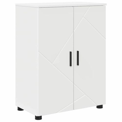 Шкаф за баня Бяло 60 x 35 x 80 см Инженерно дърво & Метал