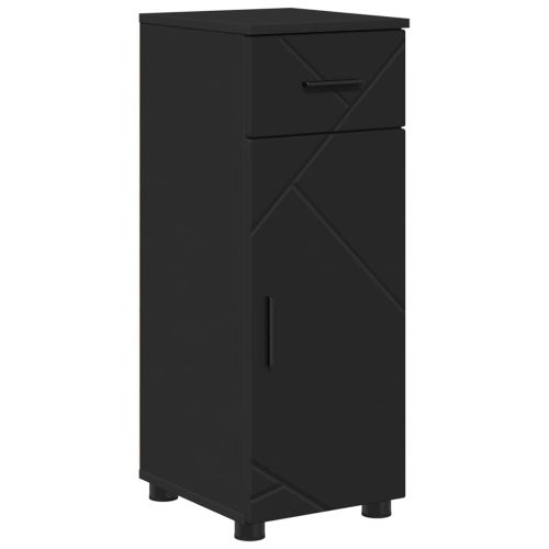 Шкаф за баня Черно 30 x 35 x 80 см Инженерно дърво & Метал
