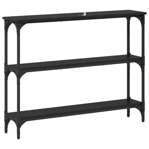 Конзолна маса Черен дъб 100 x 22,5 x 75 см Инженерно дърво