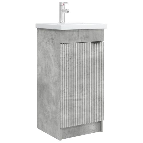 Баня с мивка Бетонно сиво 42 x 40 x 84,5 см Инженерна дървесина