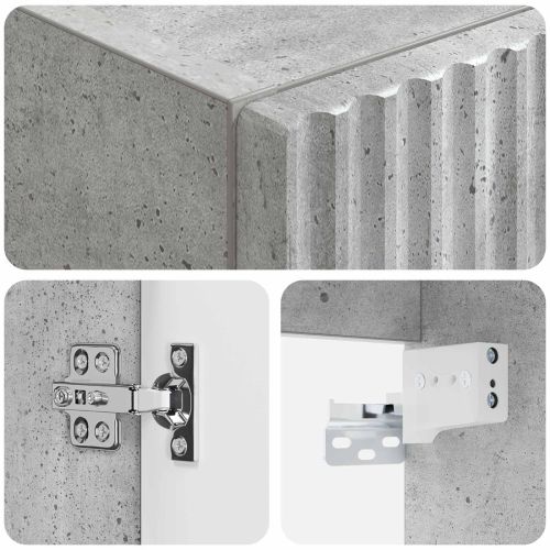 Стенно Баня Кабинет Бетонно сиво 33 x 34,5 x 100 см