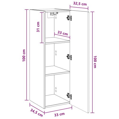 Стенно Баня Кабинет Старо дърво 33 x 34,5 x 100 см