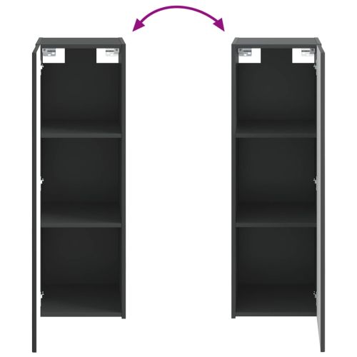 Стенно Баня Кабинет Черно 33 x 34,5 x 60 см Инженерна дървесина