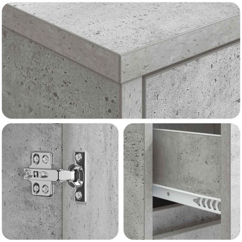 Шкаф за баня Бетонно сиво 35 x 36,5 x 85 см Инженерна дървесина