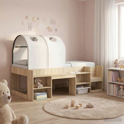 Леглов тунел 2 pcs Бяло 211 x 52,5 x 2 см Полиестер