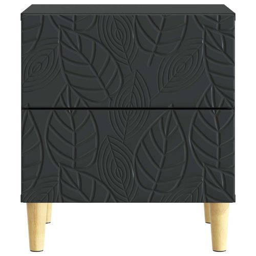 Нощно шкафче 2 бр. Черно 43 x 34,5 x 48 см Инженерна дървесина
