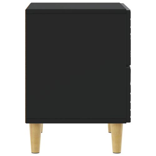 Нощно шкафче 2 бр. Черно 43 x 34,5 x 48 см Инженерна дървесина