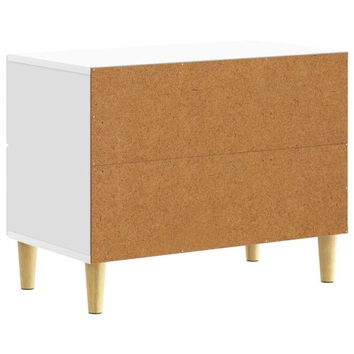Нощно шкафче Бяло 62 x 34,5 x 48 см Инженерна дървесина