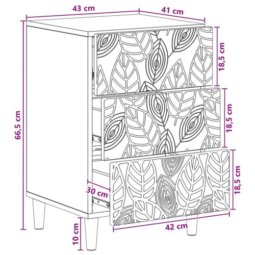 Нощно шкафче Бяло 43 x 39,5 x 66,5 см Инженерна дървесина