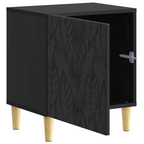 Нощно шкафче Черно 43 x 34,5 x 50 см Инженерна дървесина