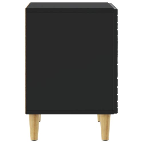 Нощно шкафче Черно 43 x 34,5 x 50 см Инженерна дървесина