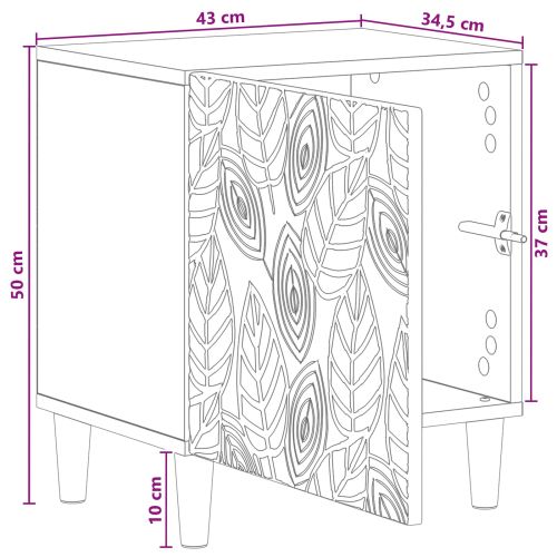 Нощно шкафче Черно 43 x 34,5 x 50 см Инженерна дървесина