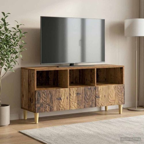 ТВ шкаф 102 x 34,5 x 50 см Старо дърво Инженерна дървесина