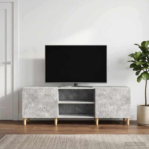 ТВ шкаф 150 x 31 x 50 см Бетонно сиво Инженерна дървесина