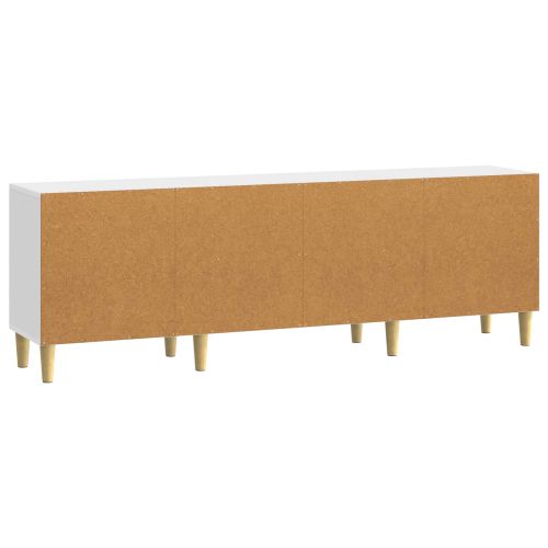 ТВ шкаф 150 x 31 x 50 см Бял гланц Инженерна дървесина