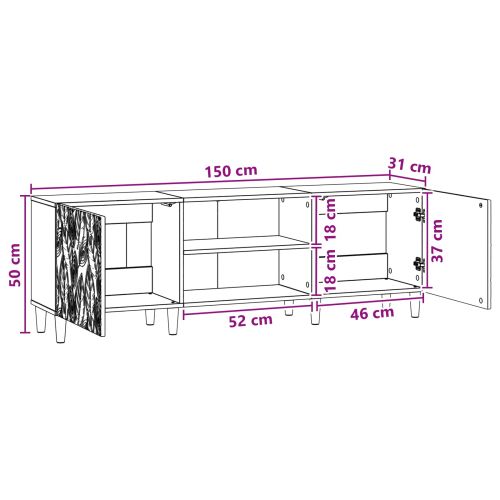 ТВ шкаф 150 x 31 x 50 см Опушен дъб Инженерна дървесина