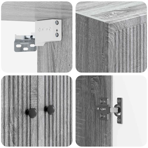 Стенно шкафче Сив Сонома 66 x 34,5 x 90 см Инженерна дървесина