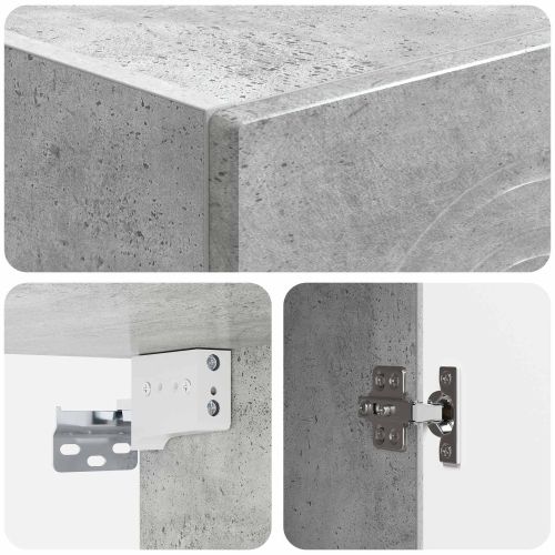 Стенно шкафче Бетонно сиво 33 x 34,5 x 90 см