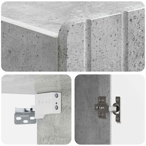 Стенно шкафче Бетонно сиво 66 x 34,5 x 92 см