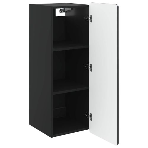 Стенно шкафче Черно 33 x 34,5 x 94 см Инженерна дървесина