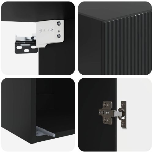 Стенно шкафче 33 x 34,5 x 90 см Инженерна дървесина Черно