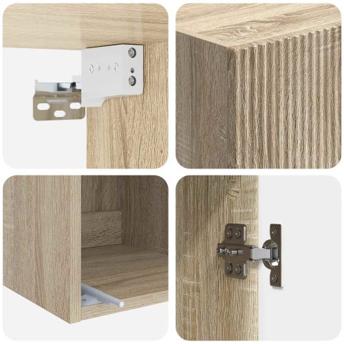Стенно шкафче 33 x 34,5 x 90 см Инженерна дървесина Дъб сонома
