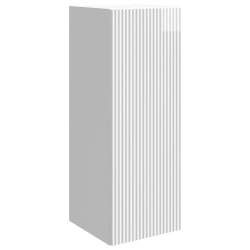 Стенно шкафче 33 x 34,5 x 90 см Инженерна дървесина Бял гланц