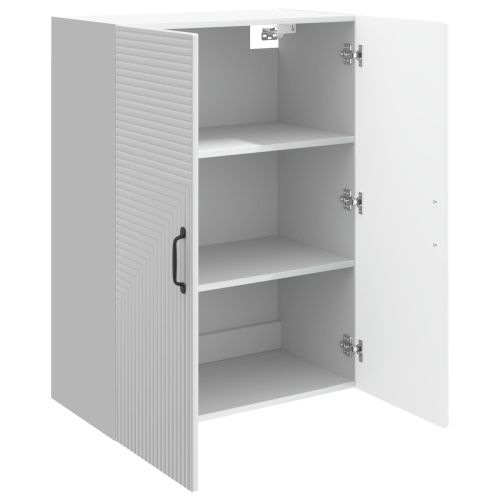Стенно шкафче Бял гланц 66 x 34,5 x 90 см Инженерна дървесина