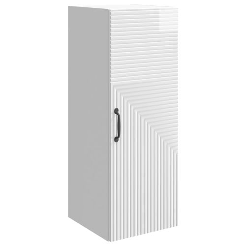 Стенно шкафче Бял гланц 33 x 34,5 x 90 см Инженерна дървесина