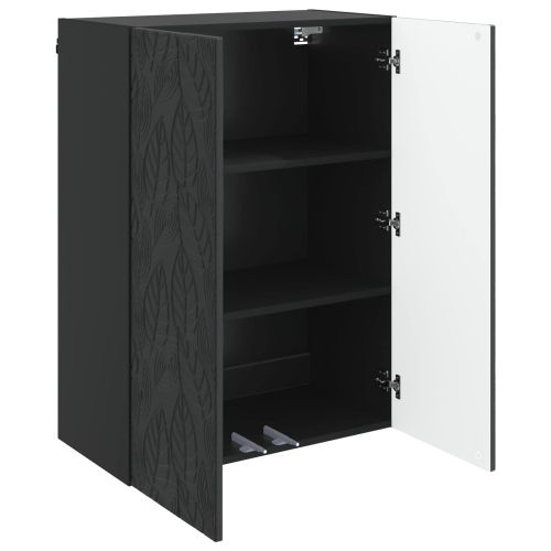 Стенно шкафче 66 x 34,5 x 90 см Инженерна дървесина Черно