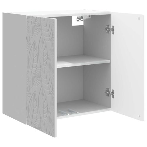 Стенно шкафче 59 x 31 x 60 см Инженерна дървесина Бял гланц