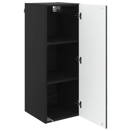 Стенно шкафче 33 x 34,5 x 90 см Инженерна дървесина Черно