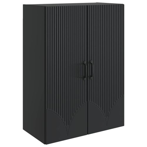 Стенно шкафче 66 x 34,5 x 90 см Инженерна дървесина Черно