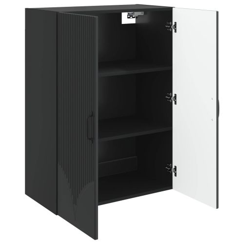 Стенно шкафче 66 x 34,5 x 90 см Инженерна дървесина Черно