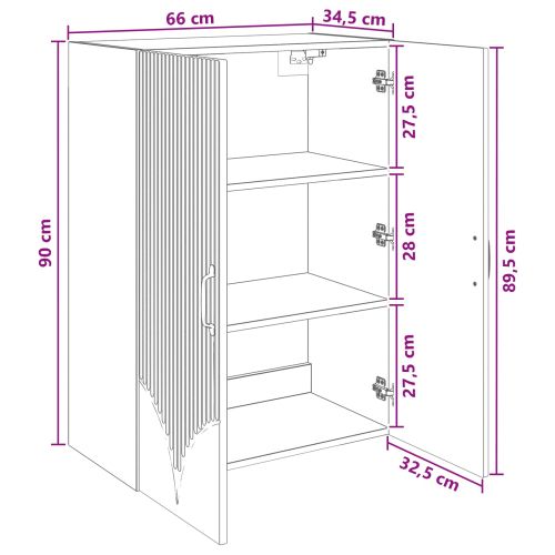 Стенно шкафче 66 x 34,5 x 90 см Инженерна дървесина Старо дърво