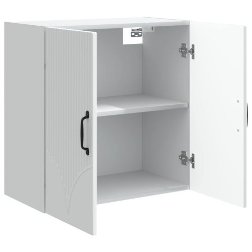 Стенно шкафче Бяло 59 x 31 x 60 см Инженерна дървесина