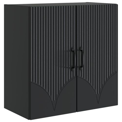 Стенно шкафче 59 x 31 x 60 см Инженерна дървесина Черно